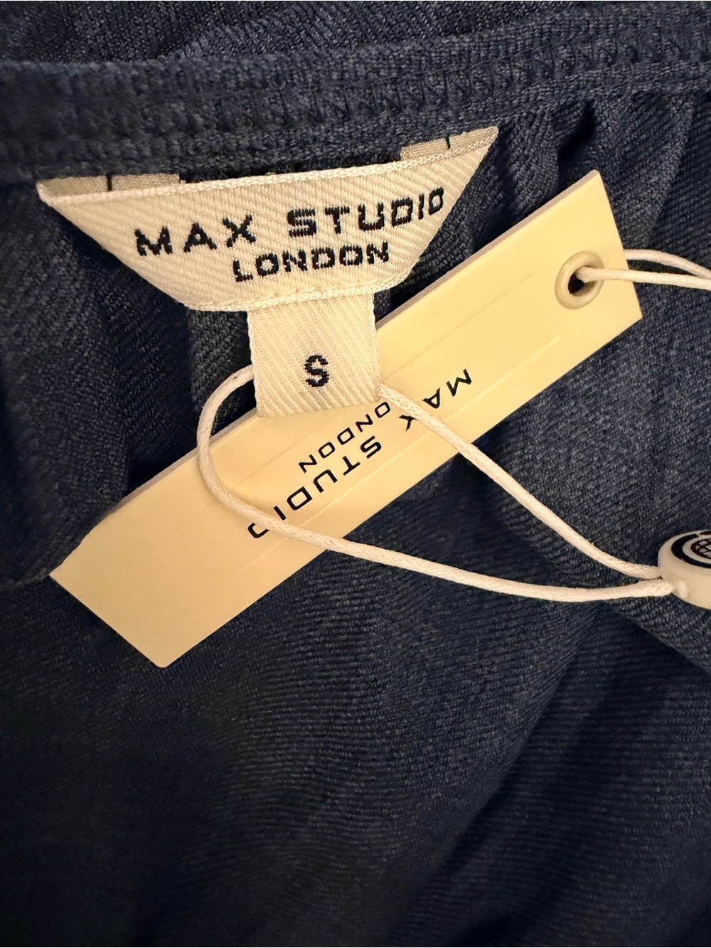 Max Studio Navy Sleeveless Tiered Maxi Dress with Contrast Stitching - Picture 5 of 7
